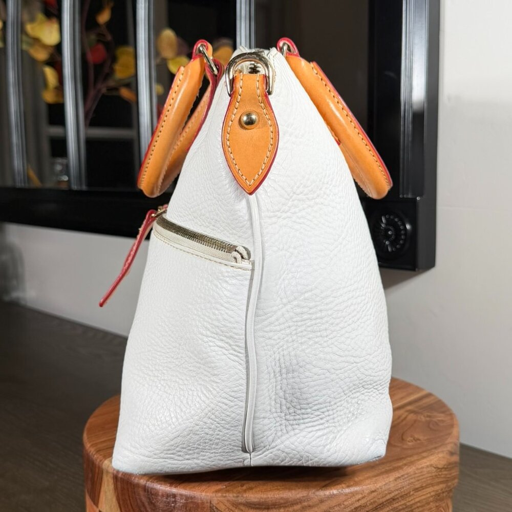 Dooney & Bourke Dillen Double Pocket Satchel — White  comes with Strap - Picture 3 of 15